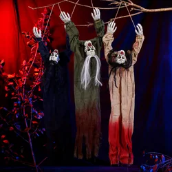Halloween decoration hanging ghost crawling ghost long hair skeleton haunted house secret room horror props joint movable 2025