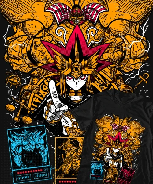 

Camiseta unisex Yu Gi Oh Yugi Muto Faraon Invoca a Exodia Cotton anime T-shirt