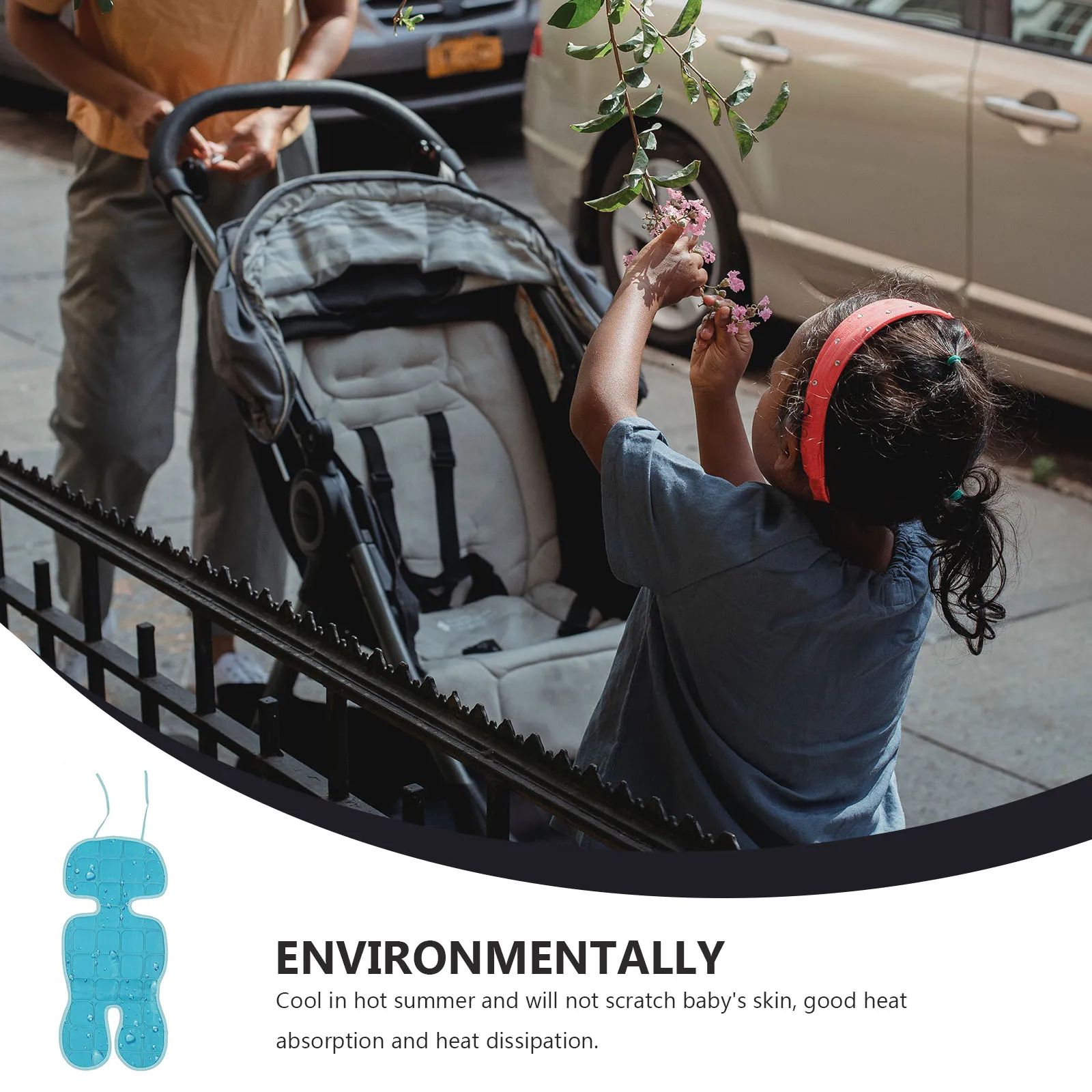 Alas Tidur Bayi Universal, Alas Pendingin, Bantalan, Musim Panas, Bernapas, Ramah Kulit, Disipasi Panas, Untuk Kursi Mobil, Kereta Dorong, dan Carrier Bayi