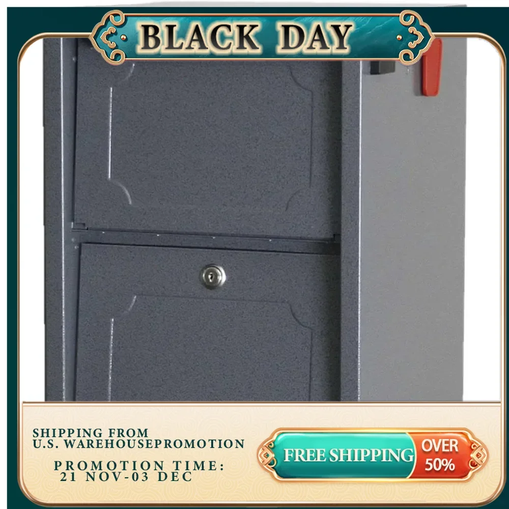 Weekend Away Vault DVJR0060 Locking Post/Column Mount Mailbox (Gray)