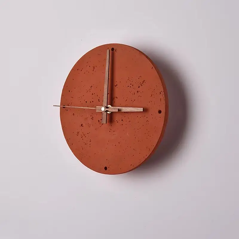 

Vintage LED Brick Red Theme Restaurant Wall Light Hotel Homestay Bedroom Bedside Corridor Clock Circular Sconce Lamp