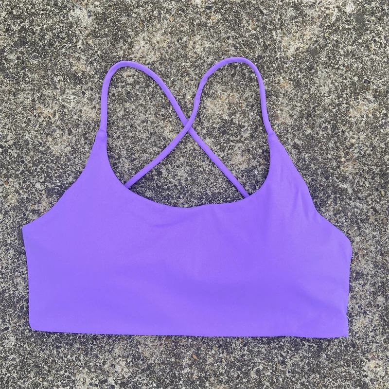 Sexy Cross Straps Sports Bra Gym Top Women High Support Yoga Vest Fitness Bralette Push Up Running  Underwear With Chest Pad
