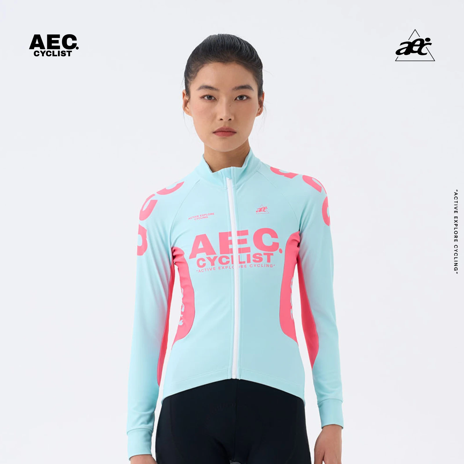 

AEC Thermal Fleece Womens Cycling Jersey Autumn Winter Long Sleeve Warm YKK Zipper Bicycle Jacket Road Bike Clothes YICAI Series