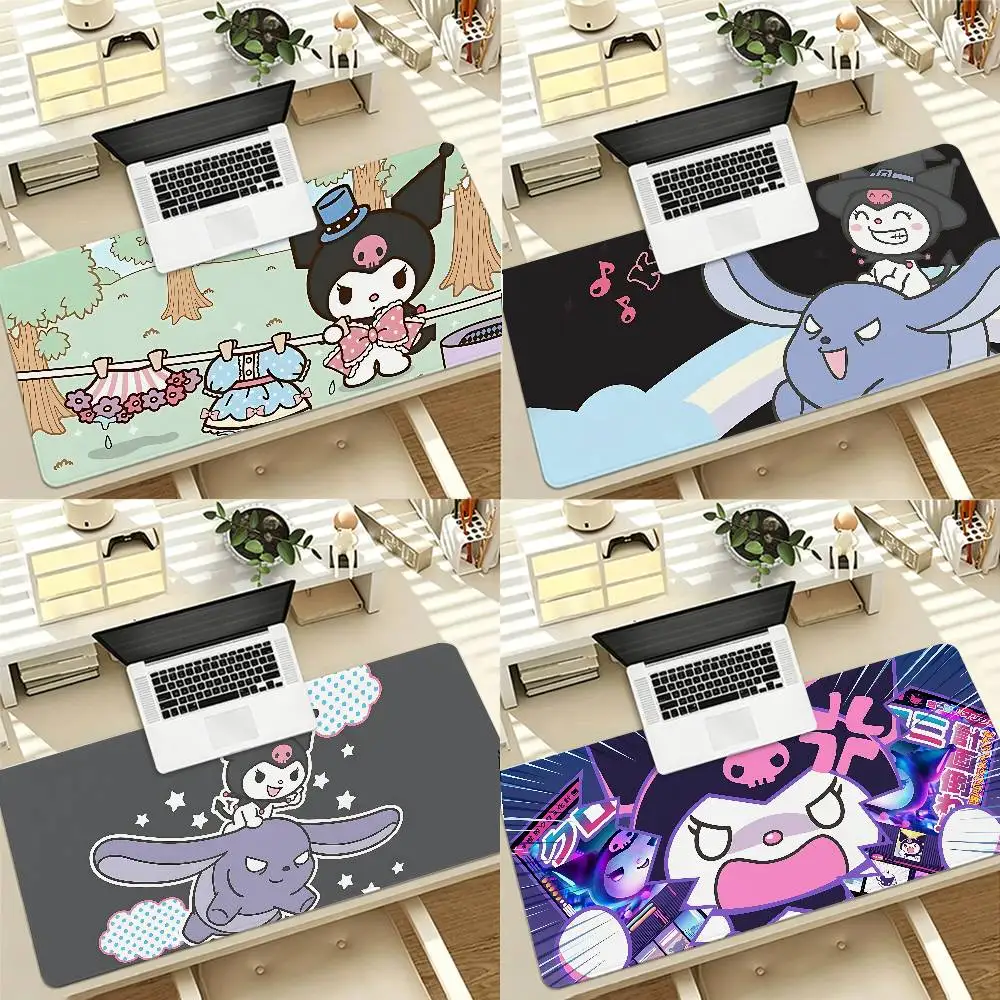 Kawaii K-Kuromi Gaming Mouse Pad Non-Slip Lock Stitched Edge Large Office Desk Mat For Computer And Keyboard