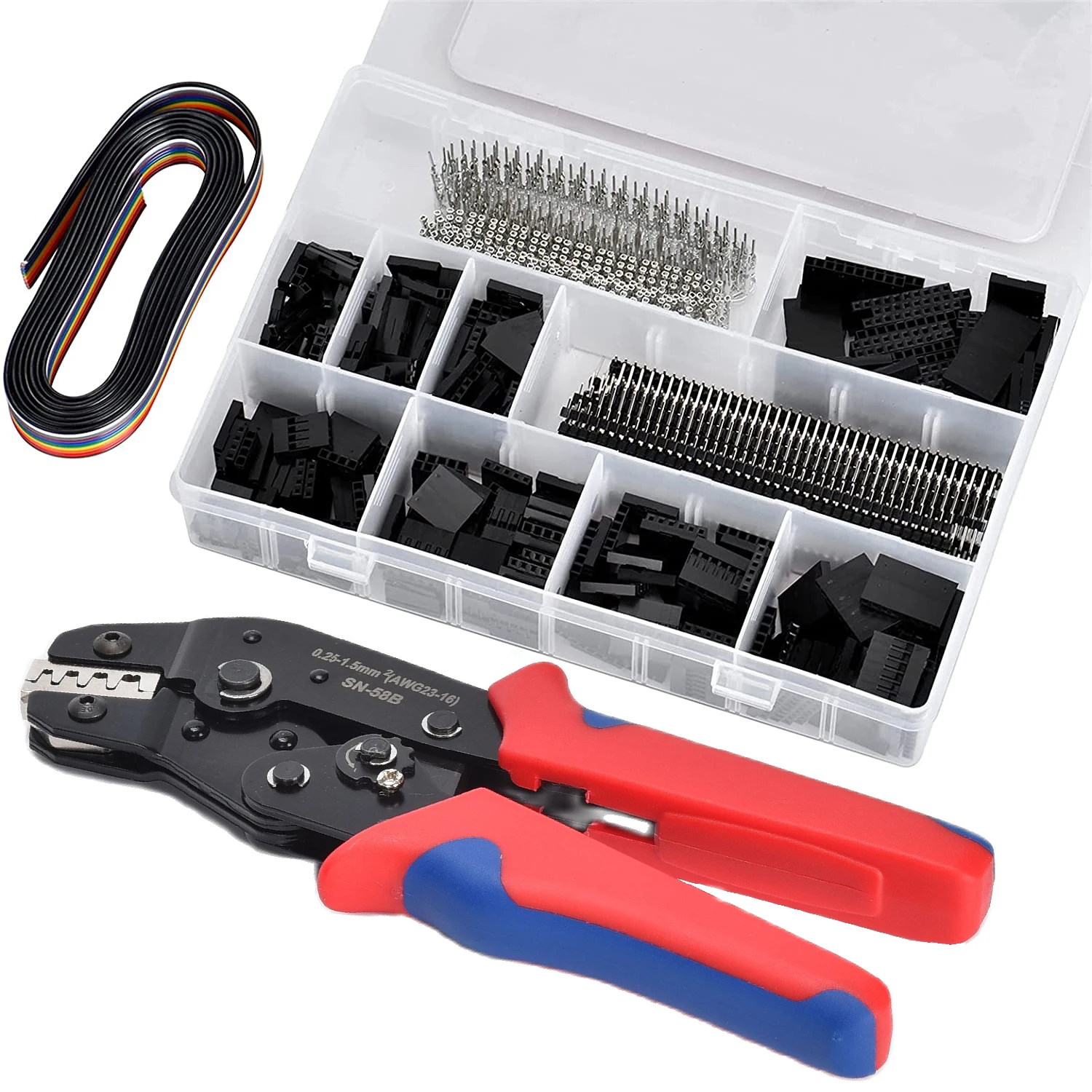SN-58B 1550Pcs JST Dupont Stecker Crimpen Werkzeug Crimp Zangen Terminal Ferrule Crimper Draht Hand Werkzeug Set Terminals Clamp Kit – Detail 3