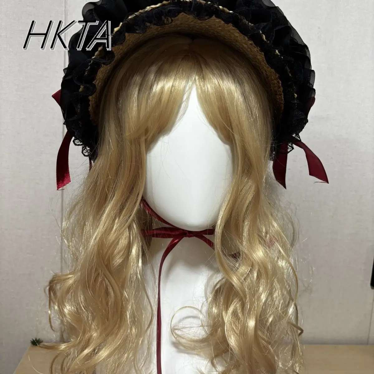 French Style Vintage Lace Adult Lolita Flat Hats Female Fashion Elegant Bow Flowers Cosplay Black and Red Hat Accessories Women