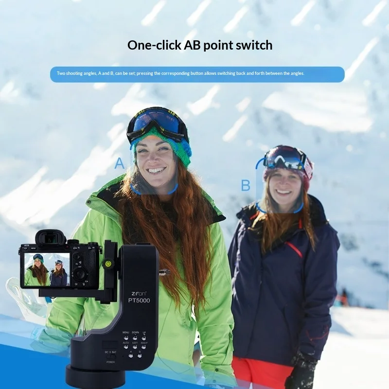 

2.4G Remote Heavy-Duty Pan Tilt, 360° Rotation & 5KG Load, 8 Adjustable Speeds & AB Preset, PT-5000 for Live Broadcasting