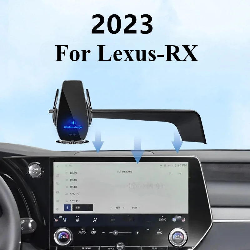 

2023 For Lexus RX Car Screen Phone Holder Wireless Charger Navigation Modification Interior 14 Inch Size