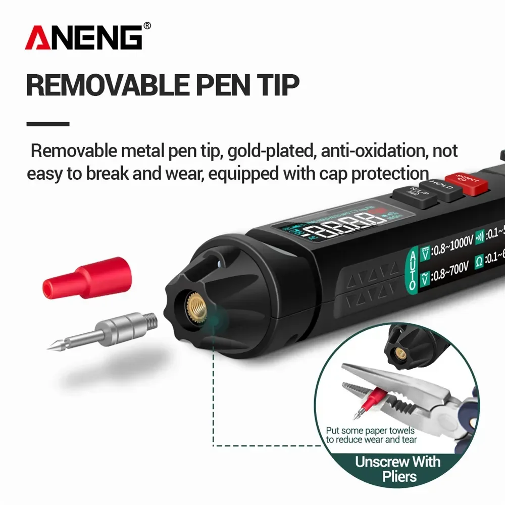 ANENG Digital Pen type Multimeter 6000 Counts Intelligent Professional Pen Tester A3008 Current Meter Non-Contact Voltmeter tool