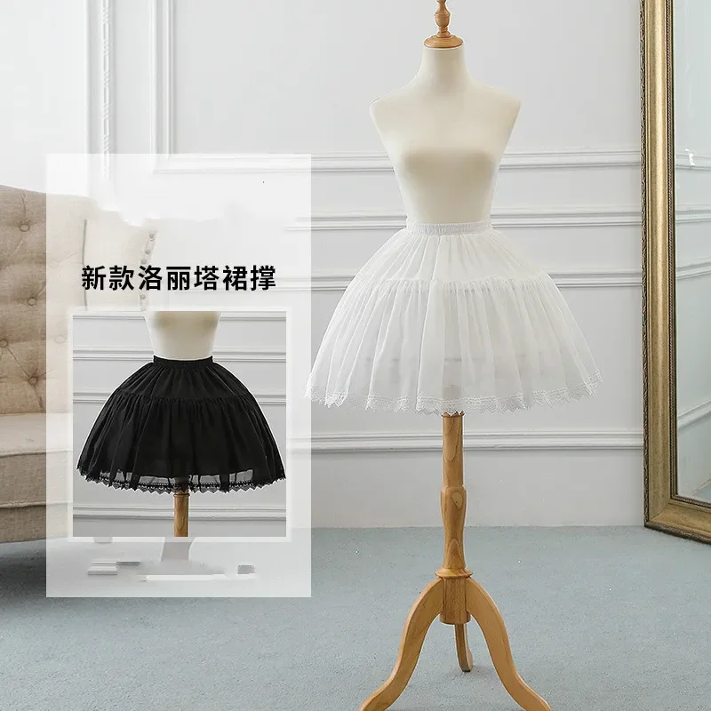 Đầm Ngắn Crinoline Hàng Ngày Hỗ Trợ Mềm Em Gái Bong Bóng Váy Áo Cưới Crinoline Đen Trắng Tùy Chọn Sợi Hỗ Trợ