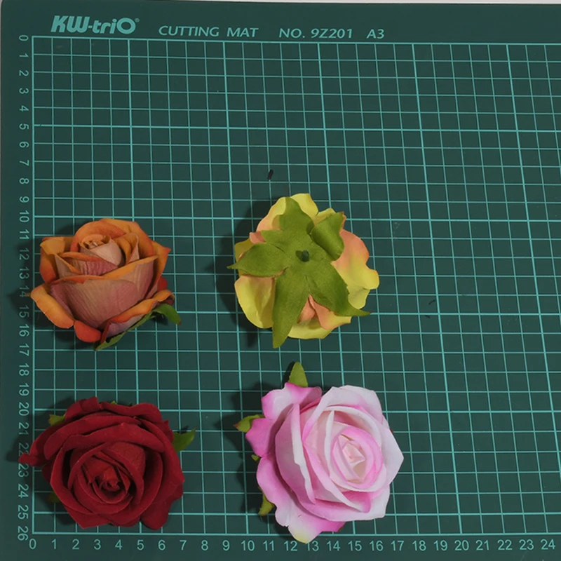 Cabezas de flores artificiales de seda para decoración del hogar, rosas pequeñas de franela de 6-7cm, bricolaje, álbum de recortes, boda, cumpleaños, flores falsas, 20 piezas