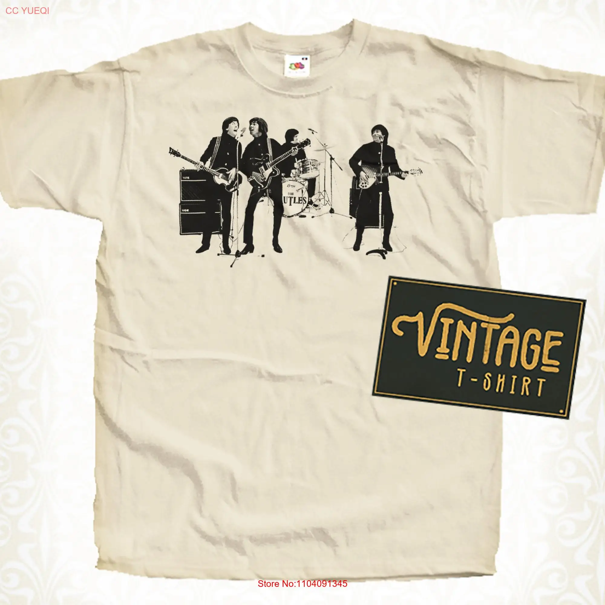 The Rutles All You Need Is Cash V8 T Shirt Vintage Natural color Men's DTG Digital Print SIZES S M L XL 2XL 3XL 4XL 5XL