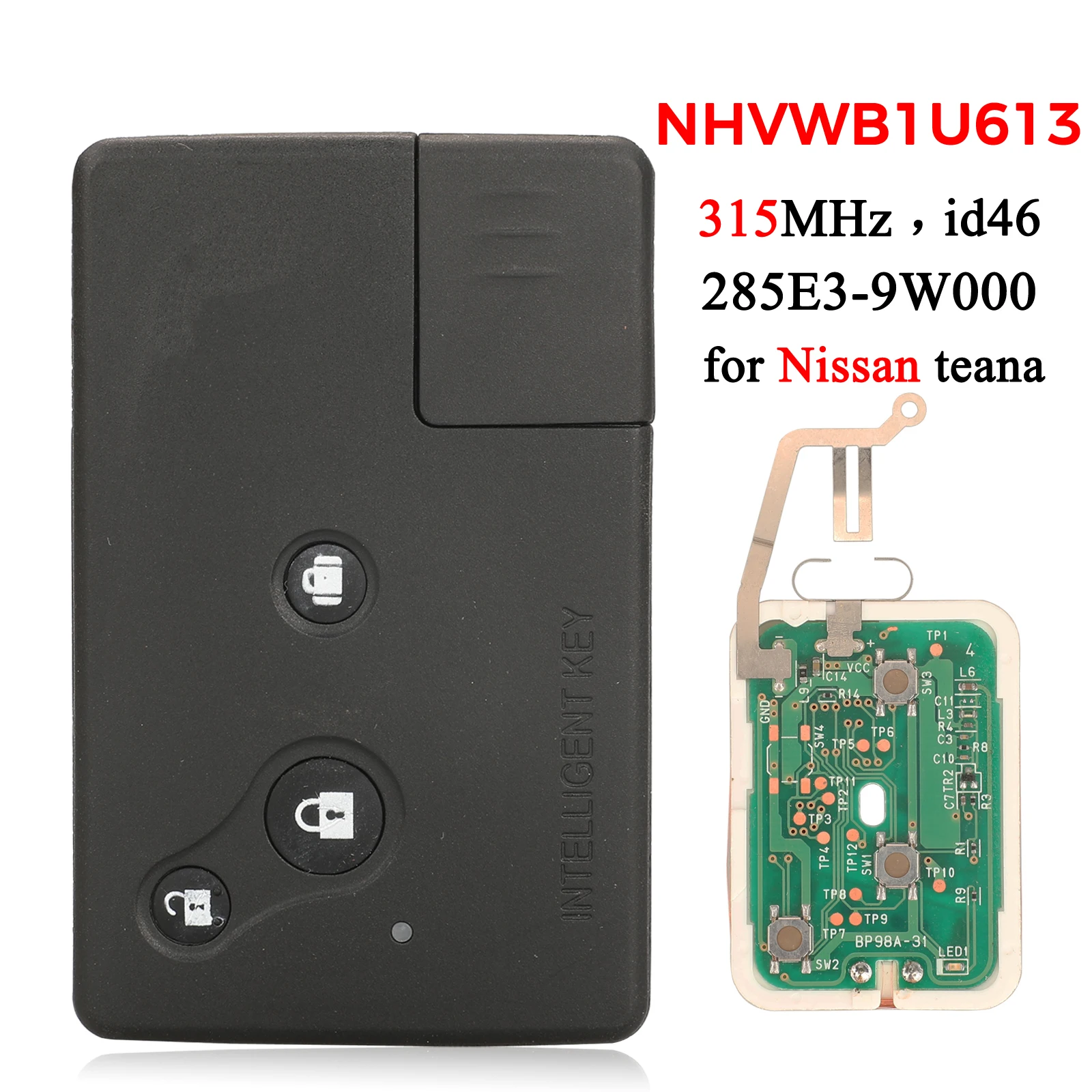 

Jingyuqin 285E3-9W000 дистанционный автомобильный ключ для Nissan Serena Presage Teana C24 TU31 J31 NHVWB1U613 315 МГц ID46 брелок с автоматическим управлением