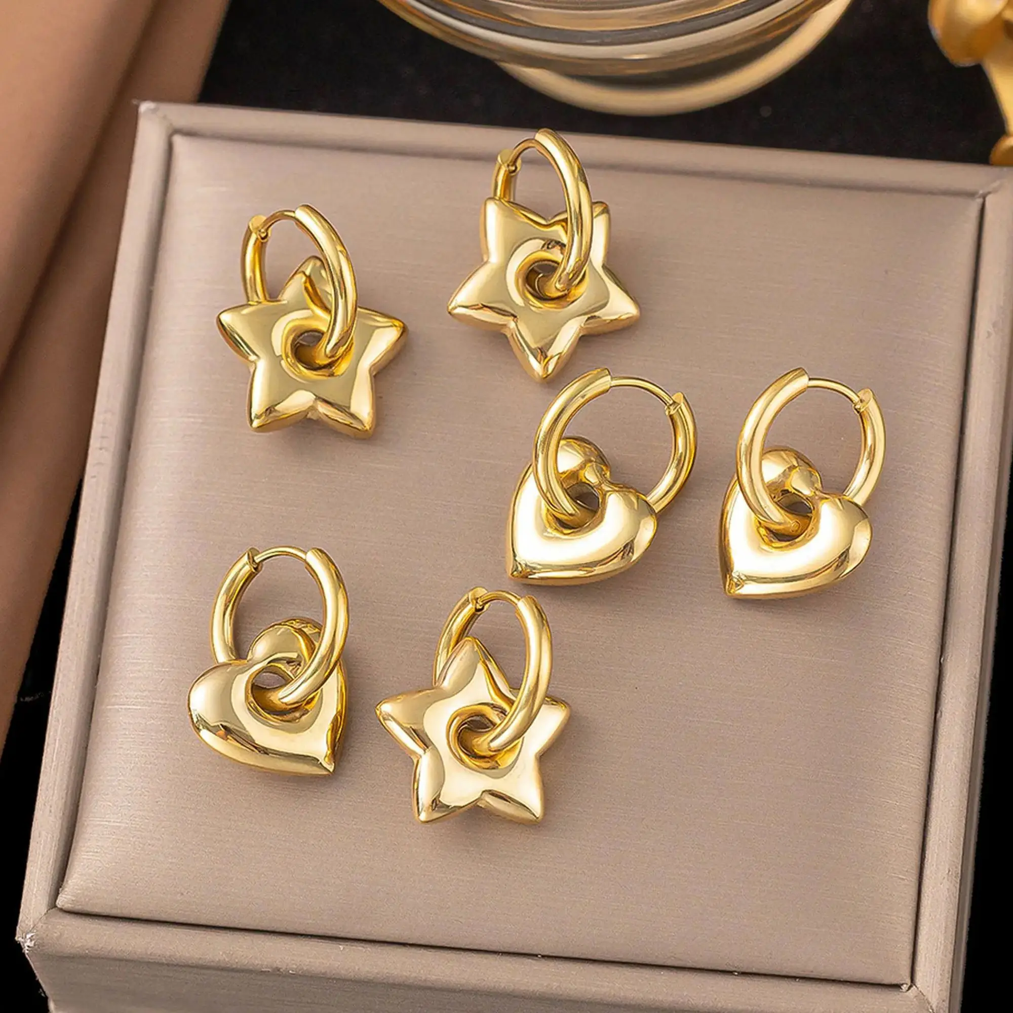 

Premium Love Loop stainless steel earrings with stylish simple temperament earrings for women