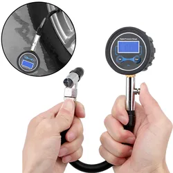LCD Display Digital Tire Tester Tire Repair Tools Auto Tire Pressure Gauge for Car Truck Vehicle Motorcycle High Precision