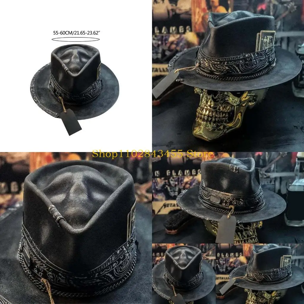 49MC Halloween-Totenkopf-Cowboyhut. Gruselige und stilvolle Kopfbedeckung