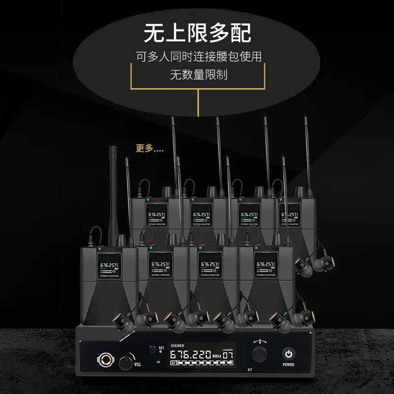 Draadloze oortelefoonmonitor stereomicrofoon