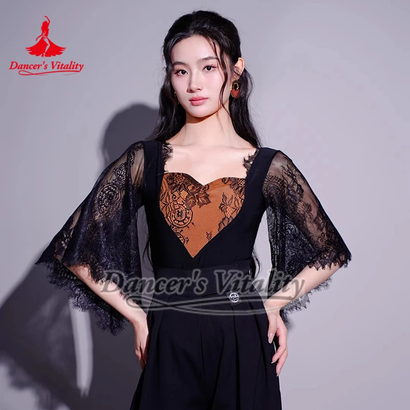 Französischer Stil, Wimpernspitze, Walzer, Tango, Übung, passende Oberteile, Gesellschaftstanz, professioneller Overall, lateinamerikanische Trainingsgruppenkleidung