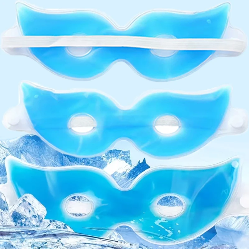 5pc Summer Gel Cooling Eye Mask Relieve Eye Fatigue Reusable Cat-eye Eyes Care Masks Tool Home Eyes Swelling Down Relaxation view 4