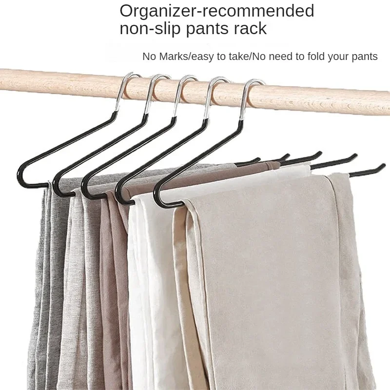 

10Pcs Cabinet pants hangers,Metal Open-end Non Slip Slacks Trousers Towel racks, Wardrobe Organizers,Clothes Storage Supplies