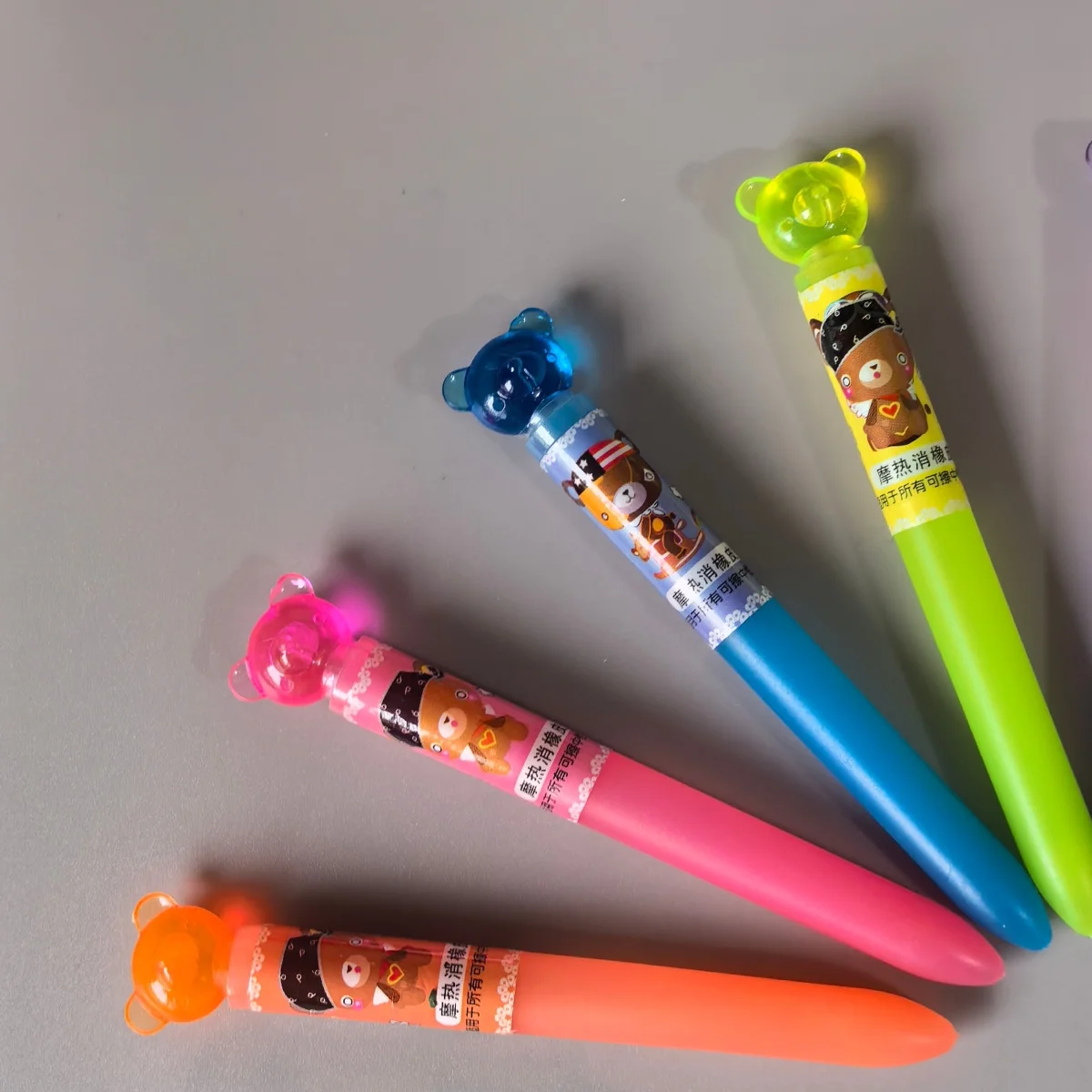 Cartoon Bear Erasable Pen Special Eraser Rubber Stick Stationery School Office Supplies Cute Cartoon Children Learning Gifts 6pc
