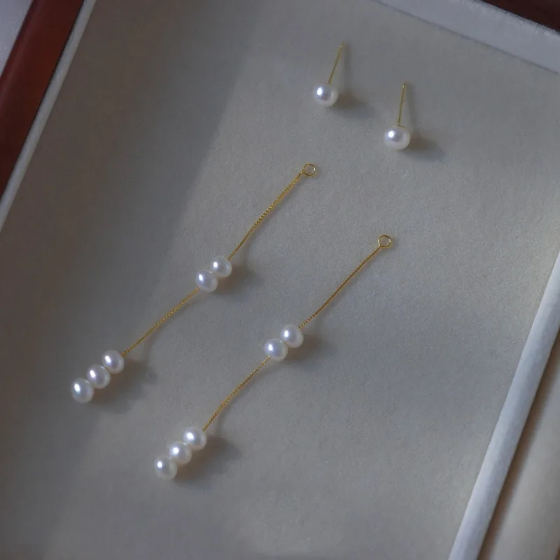 

Minar Stylish Baroque Freshwater Pearl Treand Tassel Long Drop Earrings for Women 14K Real Gold Plated Copper Casual Jewelry