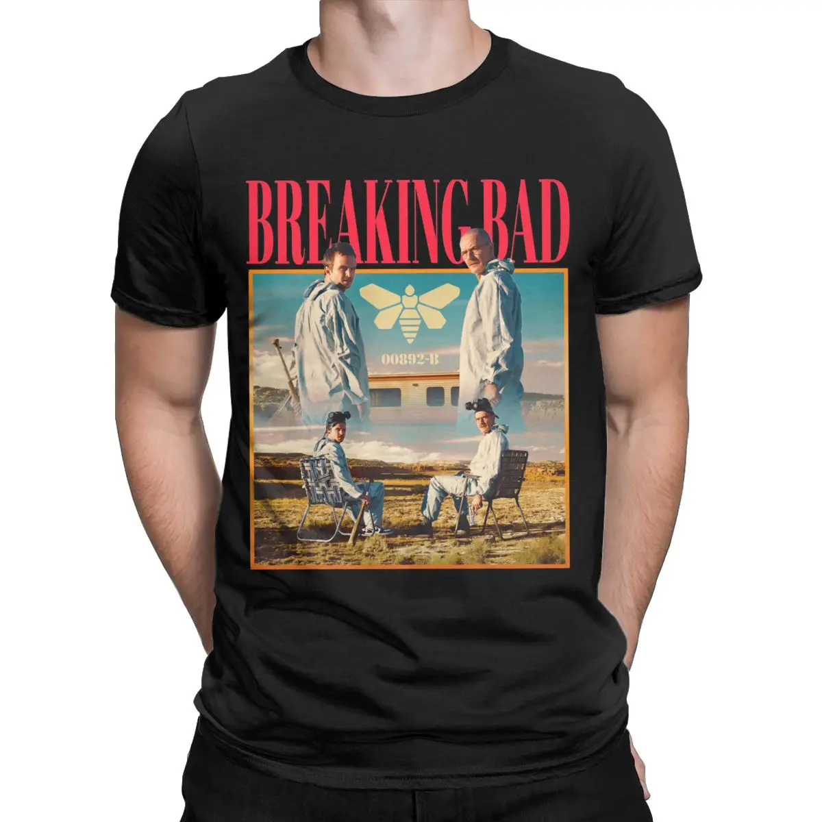 Men\'s T-Shirt Breaking Bad 90s Style Fashion 100% Cotton Tees Short Sleeve T Shirts Crew Neck Clothing Plus Size