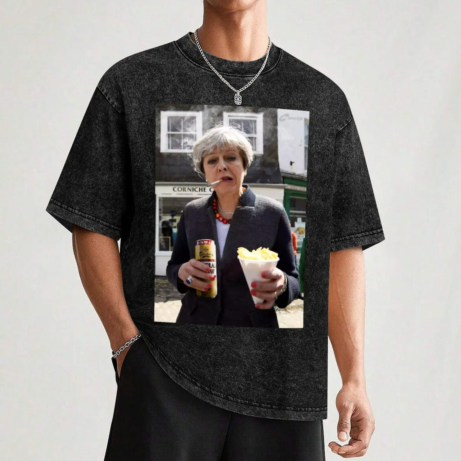 Theresa May- Enjoying some time off T-Shirt cotton t shirt pack man graphic t shirt