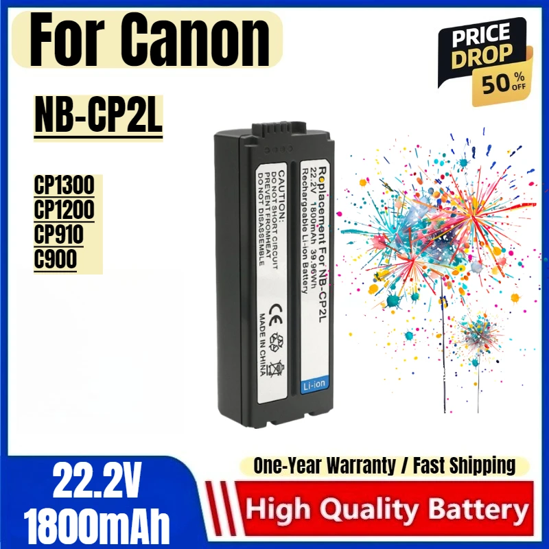 Batería NB-CP2L, 22,2 V, 1800mAh, baterías recargables y cargador para batería de cámara Canon CP1300 CP1200 CP910 C900