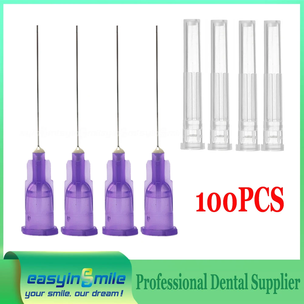 

100pcs Dental Endo Irrigation Syringes Needle Tip 23/27/30GA End-Closed Side Hole