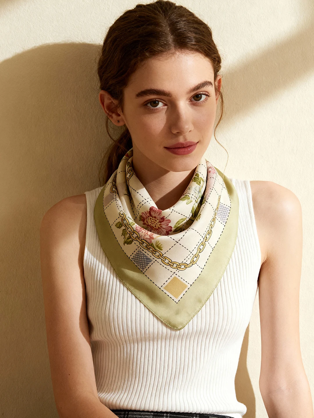 シルクスカーフ-レディース-夏用-新作-マルベリーシルク-多用途ネックウェア-小さな正方形-彼女への誕生日プレゼント-フィールドスタイルプリント