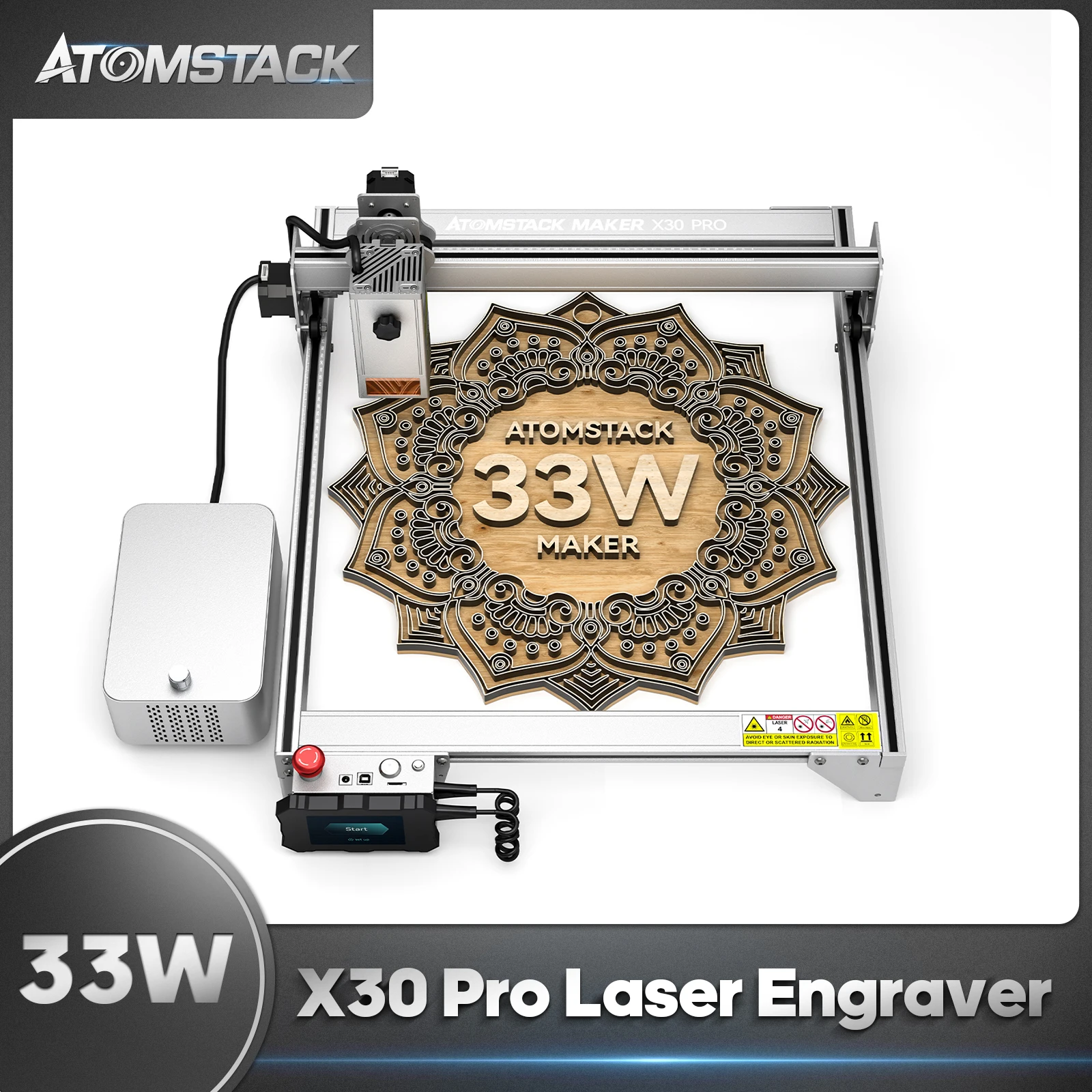 

Atomstack X30 Pro laser engraver 33W Output CNC laser engraving machine with Air Assist for wood acrylic metal ceramics glass