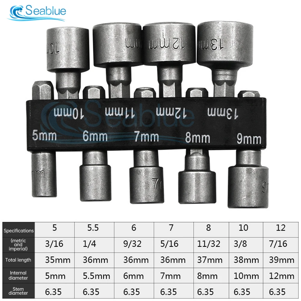 Powerful Socket Inner Hexagonal Wrench Hexagonal Handle Screwdriver Socket Extension Rod Pneumatic Screwdriver Insert Tool Set