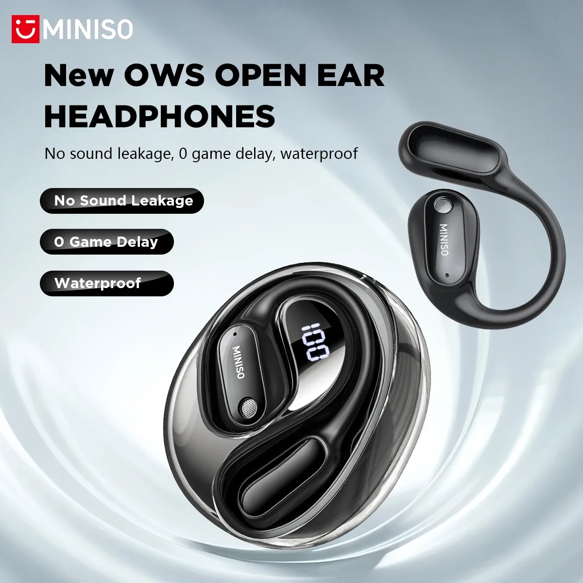 Écouteurs traducteurs vocaux IA en temps réel MINISO MS190, 135 langues, écouteurs Bluetooth sans fil, casque étanche pour réunion