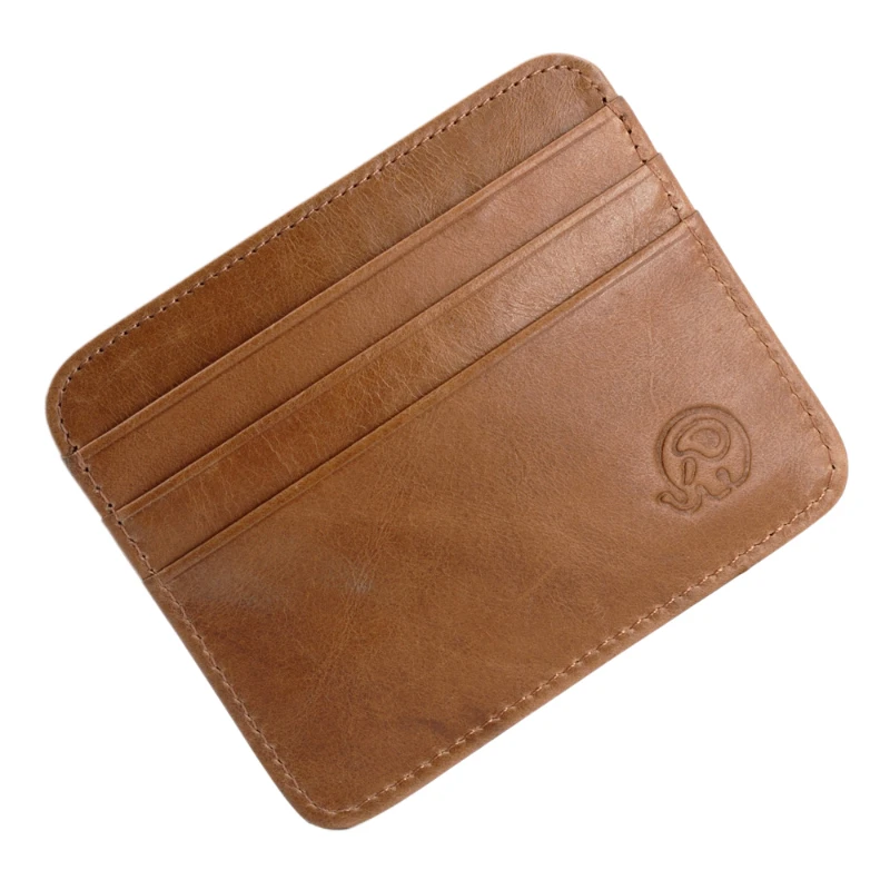 Leather Wallet | 6 ID Slot | Slim Brown Wallet | Compact | Travel Friendly | Unisex Card Holder  For women $ Man