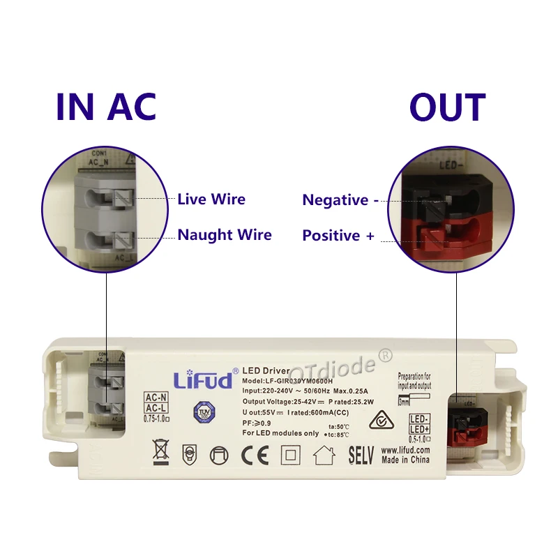 LiFud LED driver LF-GIRxxxYM LF-GIRxxxYS series LED transformer Input 220V-240V output 350mA 600mA 900mA 1200mA 1400mA 1500mA