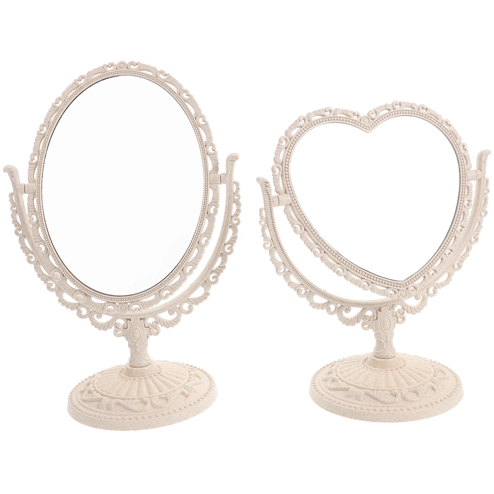 กระจกแต่งหน้าแบบตั้งโต๊ะ 2 ชิ้น พร้อมกระจกใสไร้การบิดเบือน เหมาะสำหรับผู้หญิงในกิจวัตรความงามประจำวัน