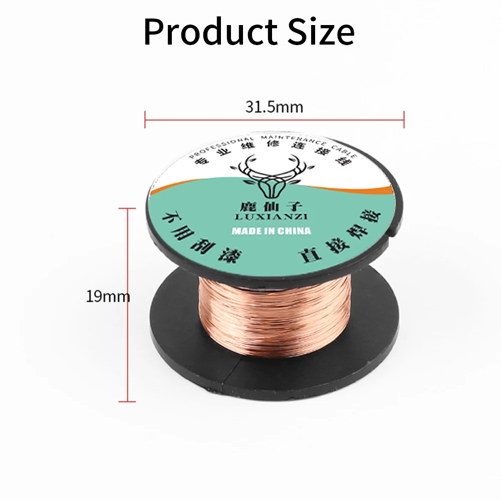 LUXIANZI 0.1mm Copper Fly Line Soldering Wire For Computer Mobile Phone Motherboard Repair PCB Solder Jumper Tools Length 15m