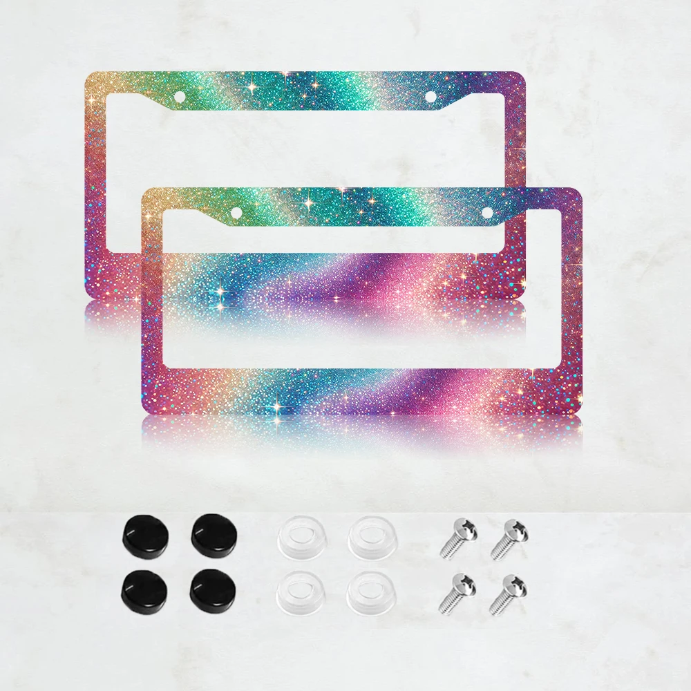 

Алюминиевая рамка номерного знака из 2 предметов, градиентный дизайн вспышки, устойчивая к атмосферным воздействиям, поставляется с подарками для друзей и семьи.