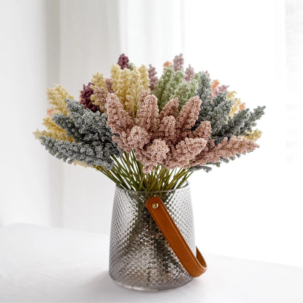 

Pink Artificial Flower Outdoor Plants Home Decor Wreath Wheat Fake Flowers for Decoration