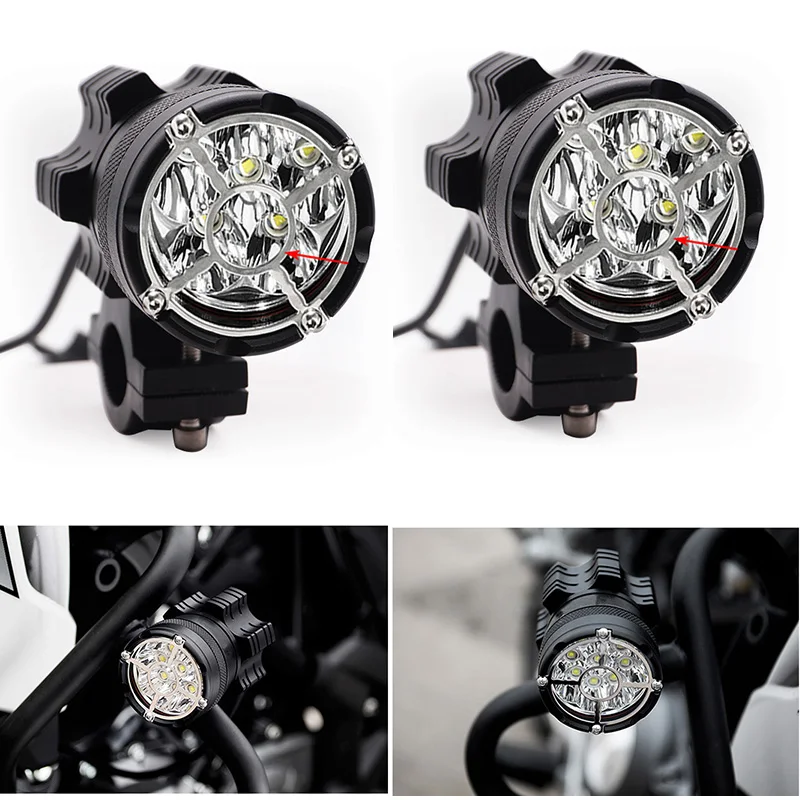 Universal 9 Chips Headlight For Motorcycle LED Auxiliary Fog Light Driving Lamp For BMW R1200GS/ADV K1600  R1100GS