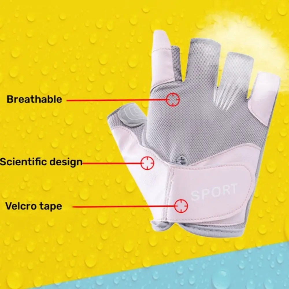 Fitness Fingerless Gloves Cycling Gym Men Women Sports Summer Training Exercise Gloves Breathable Mesh Non-Slip Yoga Gloves