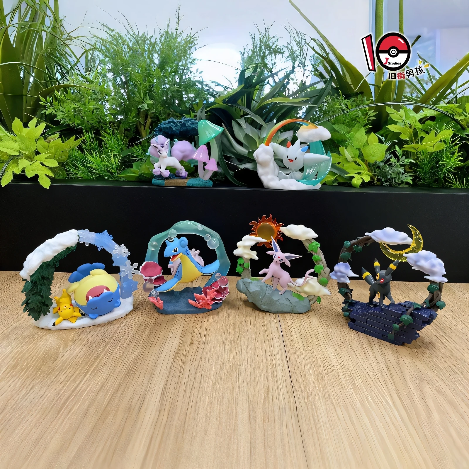 Re-Ment Pokemon Okrągła Diorama Kolekcja Togekiss Galarian Ponyta Lapras Spheal&Pikachu Espeon Umbreon Oryginalne Zabawki Prezent