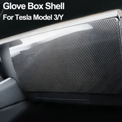 Real Carbon Fiber for Tesla Model 3 Model Y Glove Box Sticker Shell Dry Carbon 3K 240G Handmade Car Modification Left Hand Drive