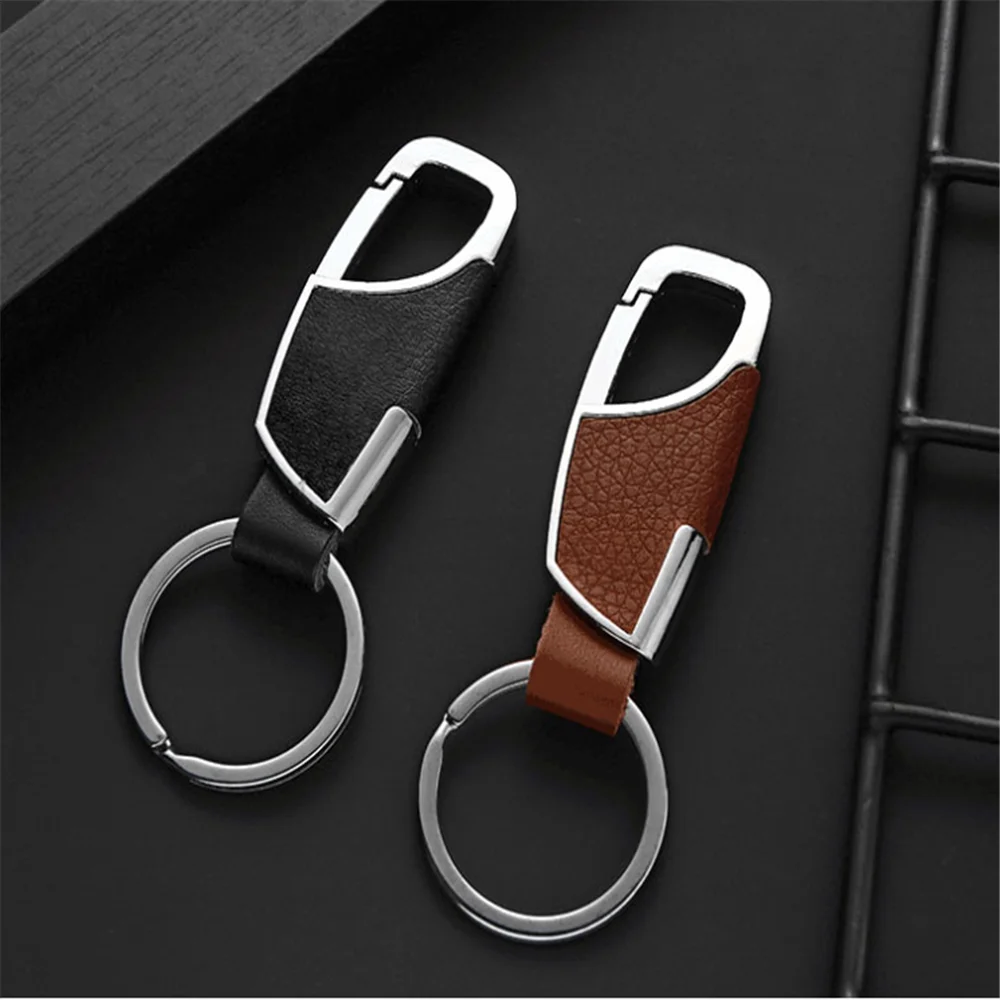 car Luxury Leather Men Keychain for Volkswagen VW Polo Passat B5 B6 CC GOLF 4 5 6 Touran Bora Tiguan Peugeot 307 206 308 407