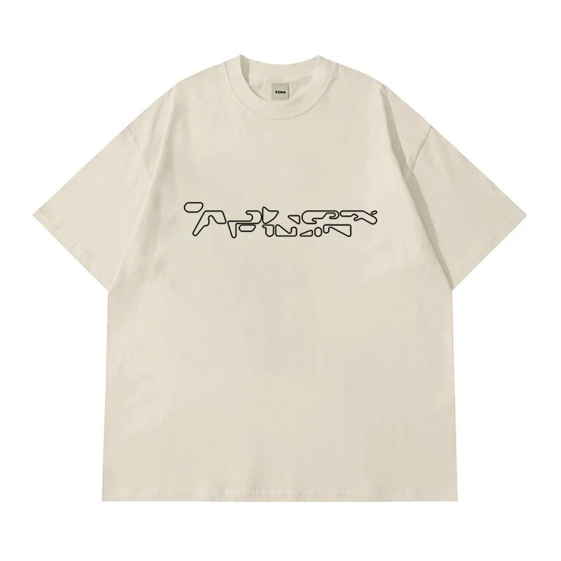 Aphex Twin Men T-Shirt Graphic Harajuku Cotton Oversized Vintage Korean Fashion Short Sleeve Tops Tees Y2k Streetwear Clothing