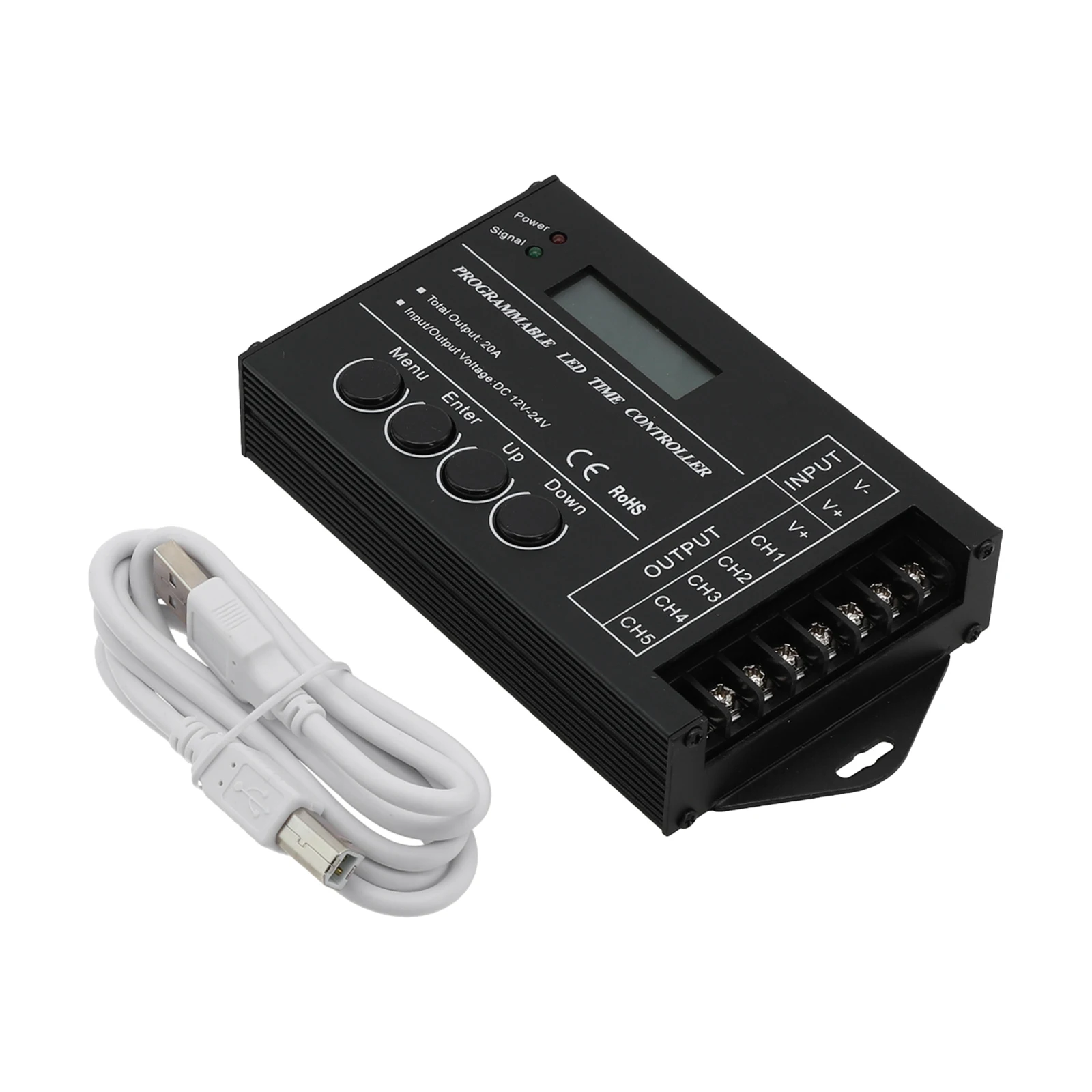 Sophisticated TC420 RGB LED Display Timer for Effective Light Management Features 5 Outputs and User Centric Programming Options