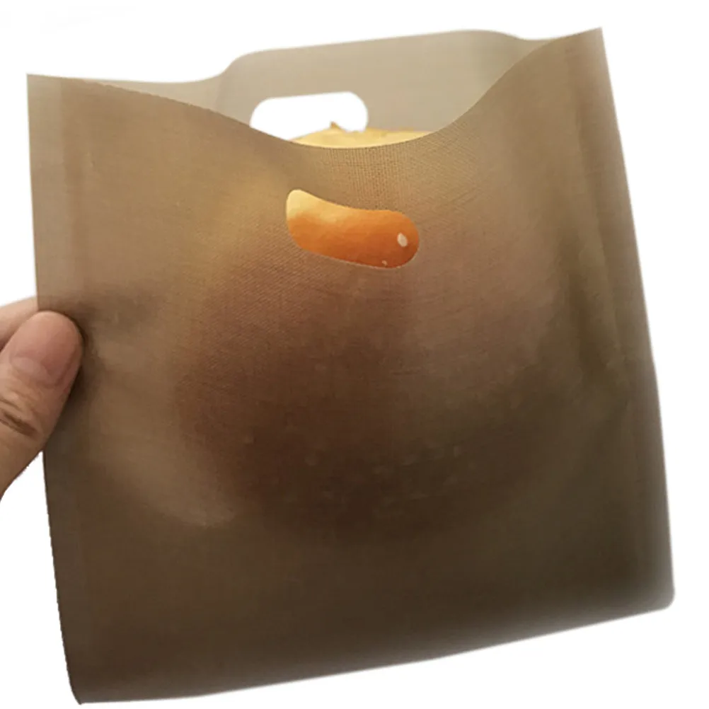 4Pcs Eco Friendly Non Stick Toaster Bags 16x16.5x0.3cm Reusable Bread Bags for Sandwiches Pizza Slices Pastries Snacks Food