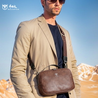 New Shoulder Crossbody Men's 8-inch Computer iPad Horizontal Casual Fashionable Camera Soft Leather Waterproof Waist Bag