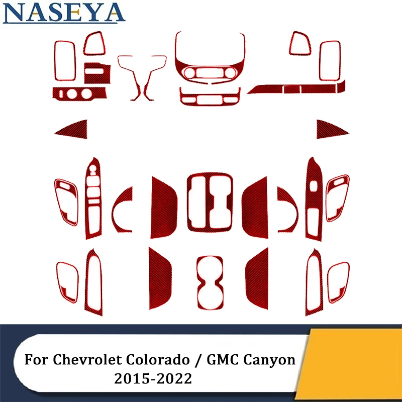 

Interior Red Decorative Stickers For Chevrolet Colorado / GMC Canyon 2015-2022 Car Carbon Fiber Styling Accessories